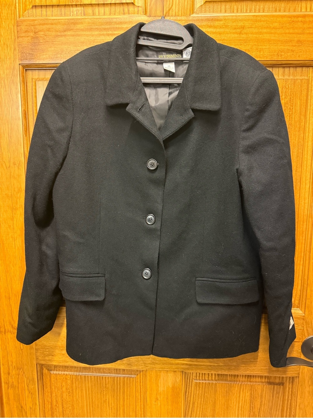Requirements Women’s 16 Black 100% Pure Wool Blazer Woolmark